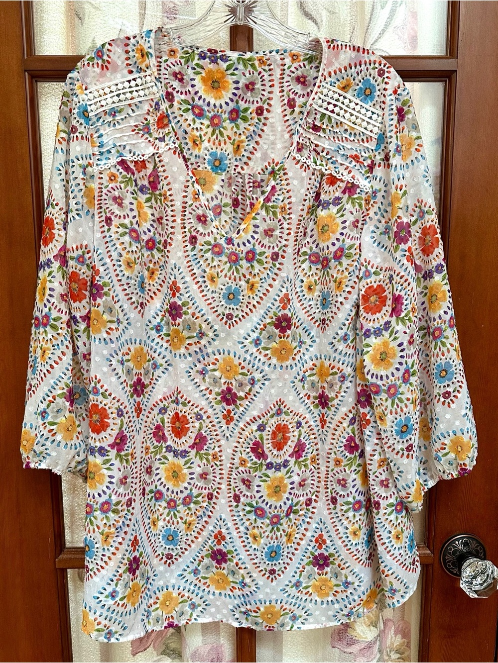 Floral Boho Tunic Top - Multicolor
